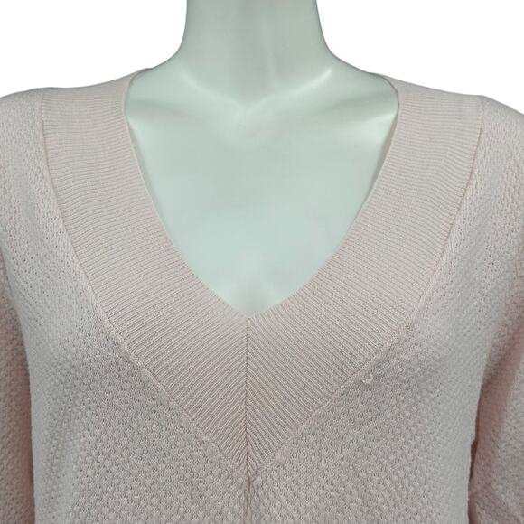 Lysse Sweater Womens Small Pink Oversized Knit Hi Lo Lightweight Cotton Cozy - Picture 2 of 9